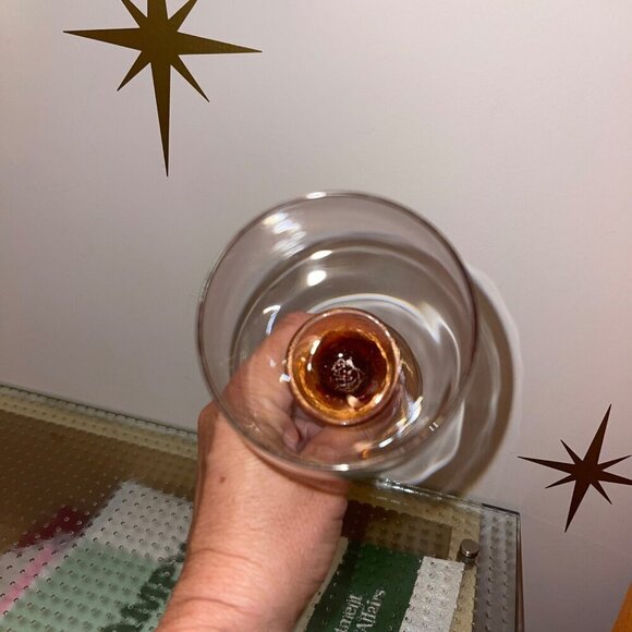 Fire Light Wine Glass Copper Goblet Hand Made Recycled Signed - Picture 3 of 4